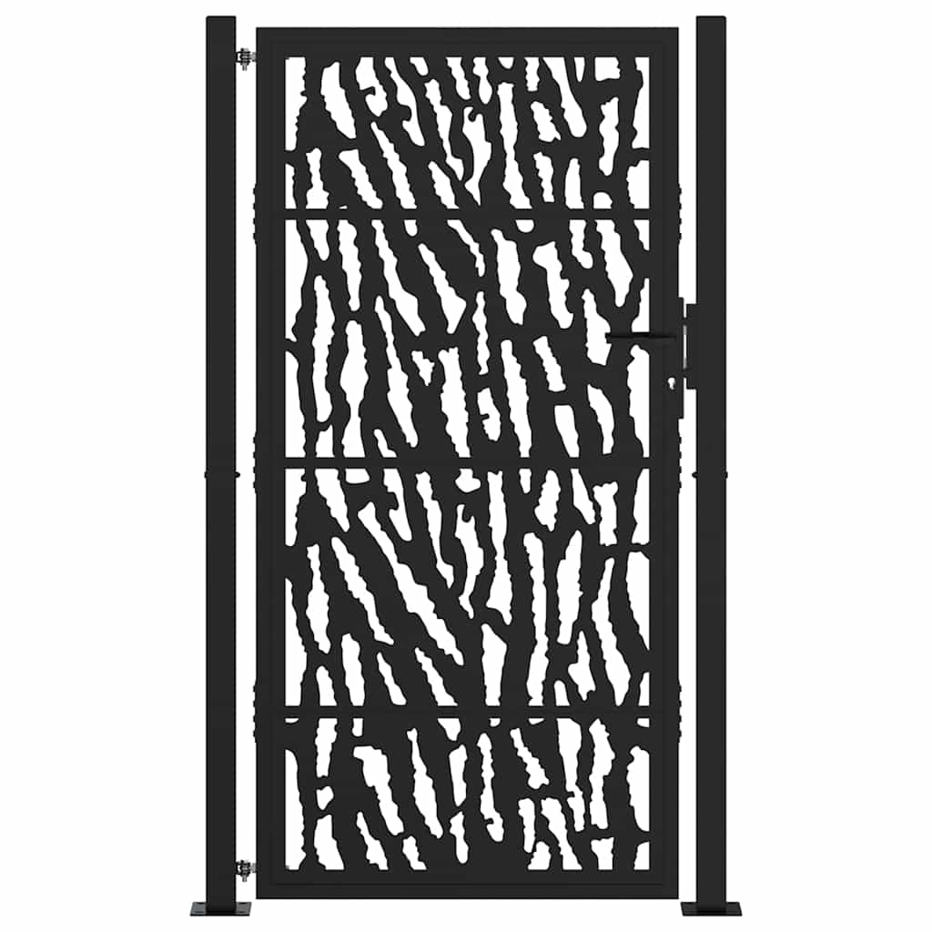 Cancello Vidaxxl con binario design 100x175 cm acciaio nero