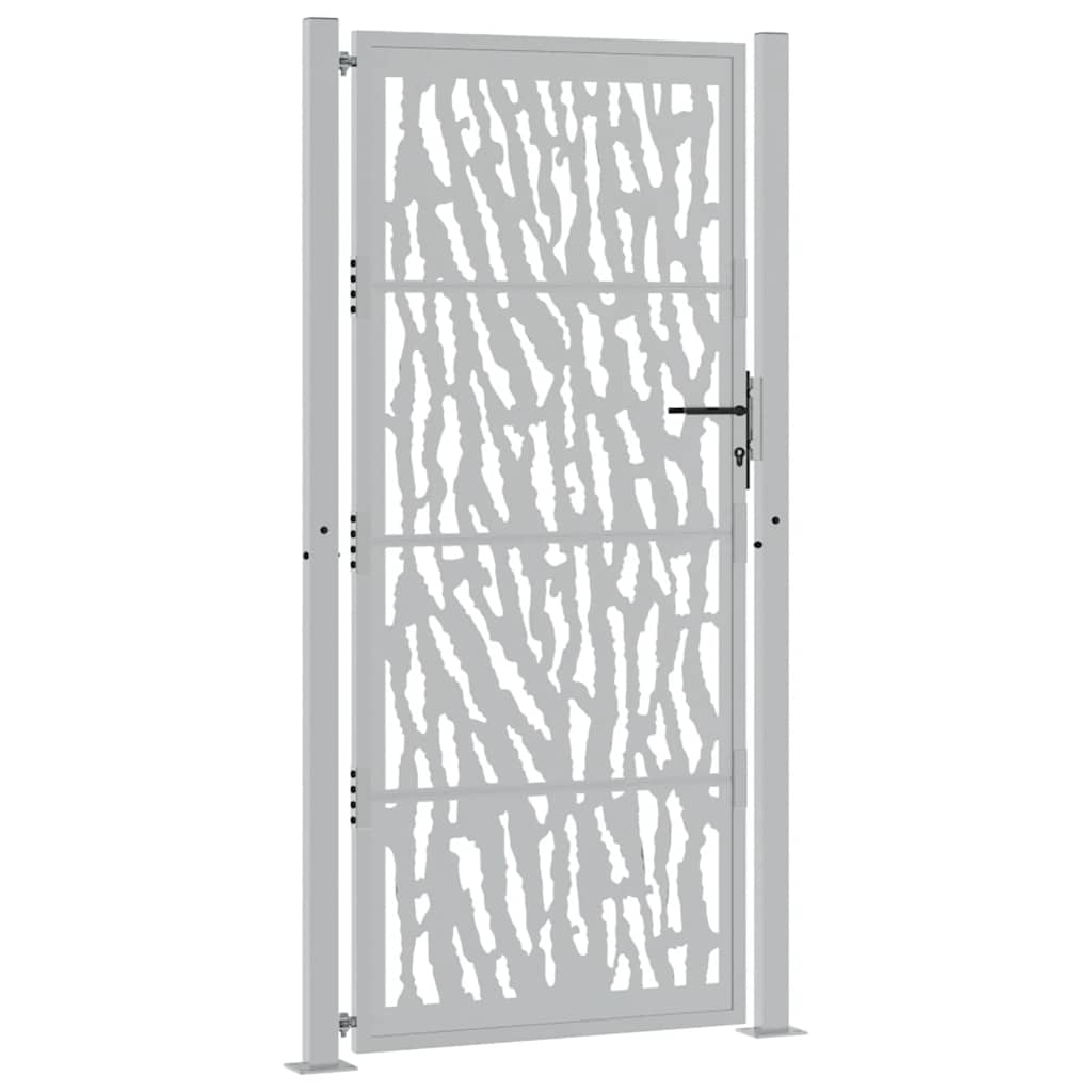 Vidaxl poort met sporenontwerp 100x200 cm weervast staal