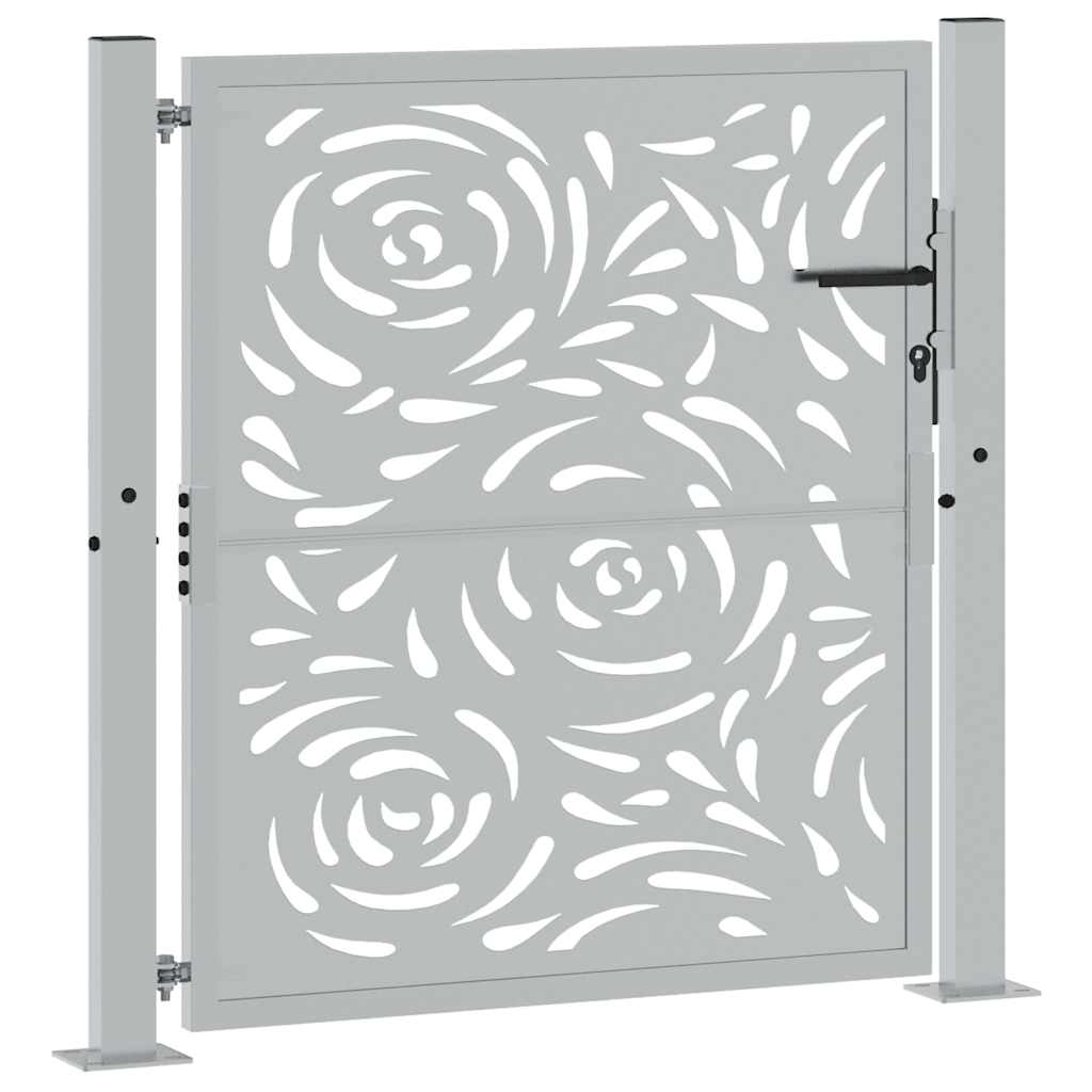 Vidaxl poort met vlamontwerp 100x100 cm weervast staal