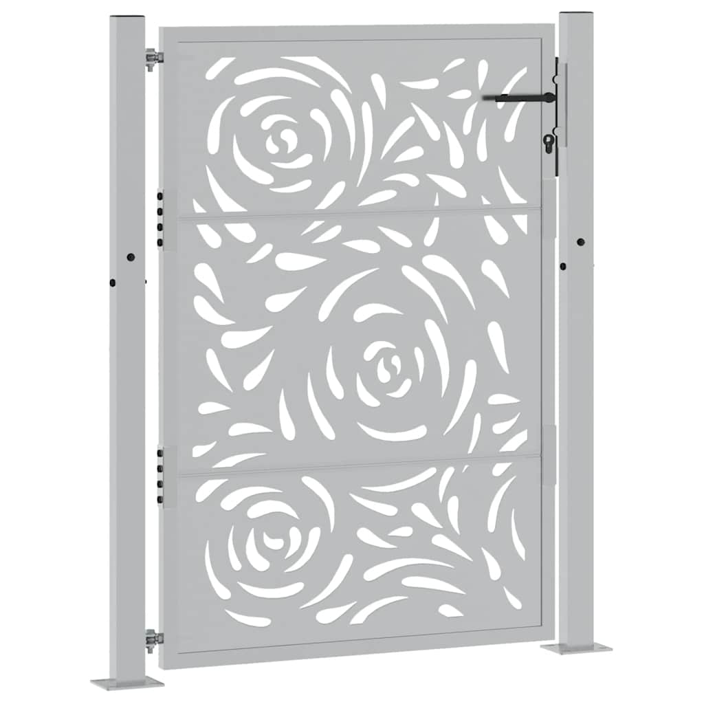 Vidaxl poort met vlamontwerp 100x125 cm weervast staal