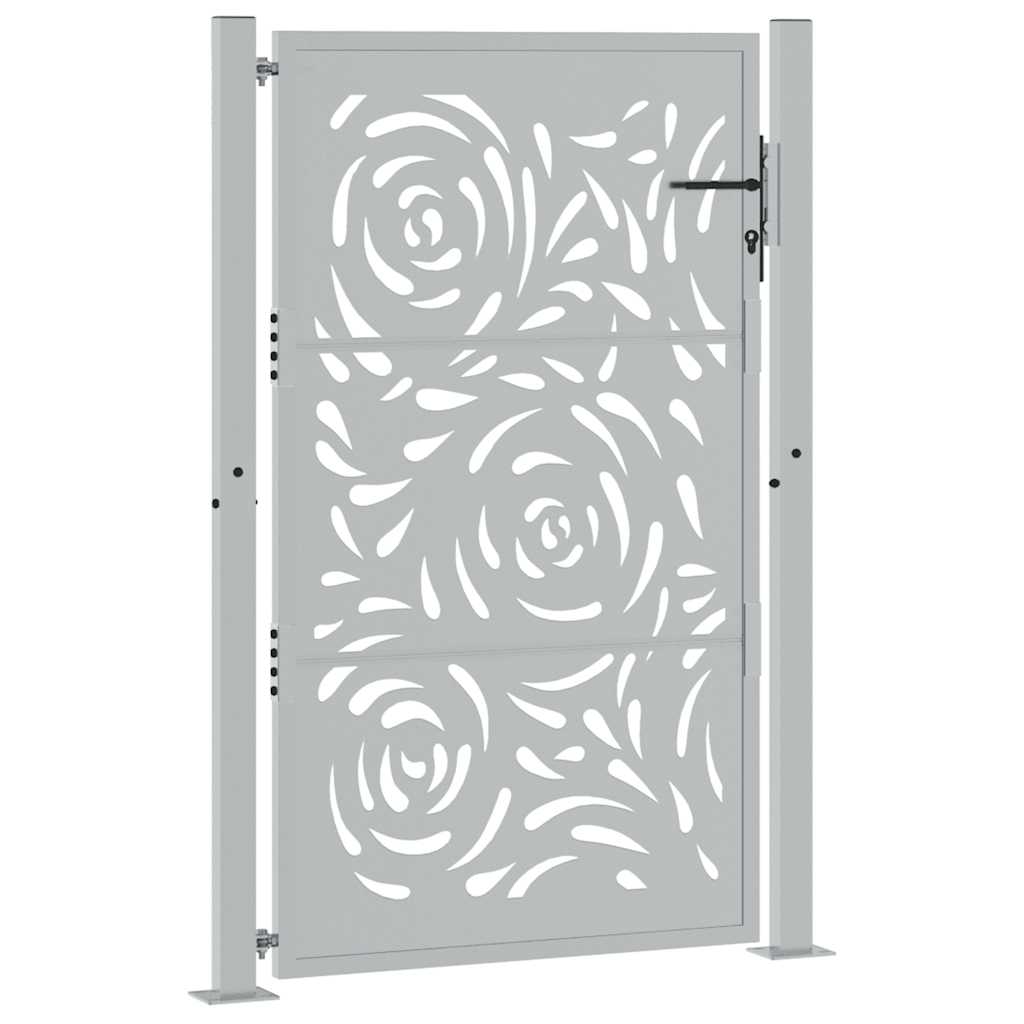 Vidaxl poort met vlamontwerp 100x150 cm weervast staal