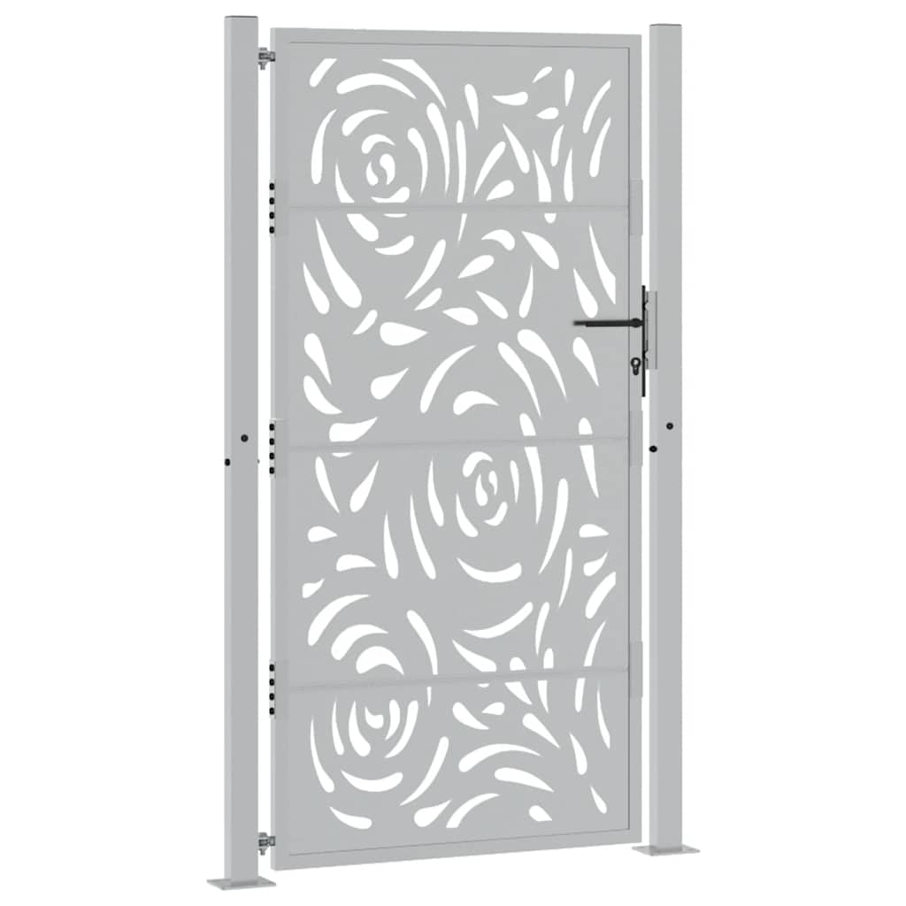 Vidaxl poort met vlamontwerp 100x175 cm weervast staal