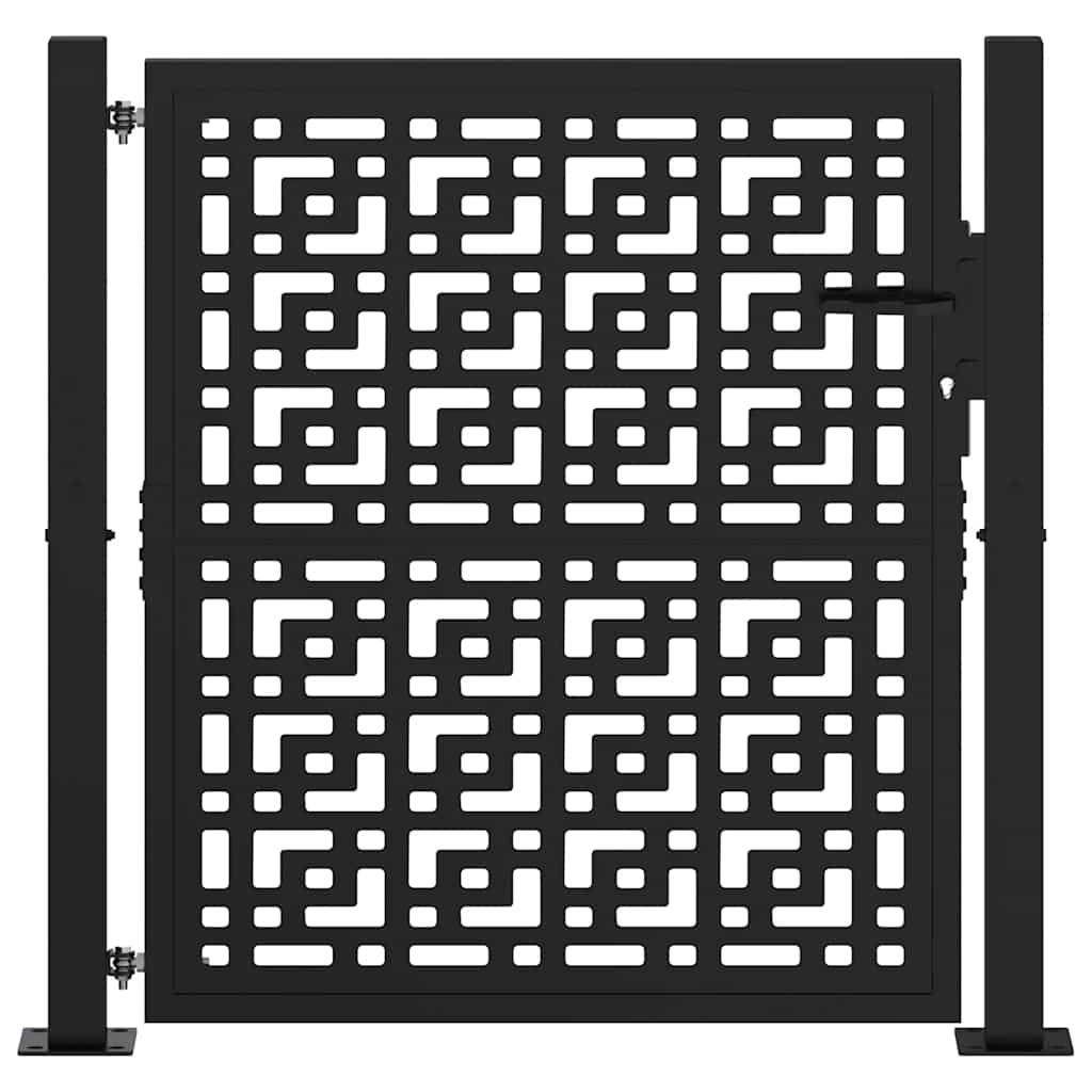 Cancello Vidaxxl con design a croce 100x100 cm in acciaio nero
