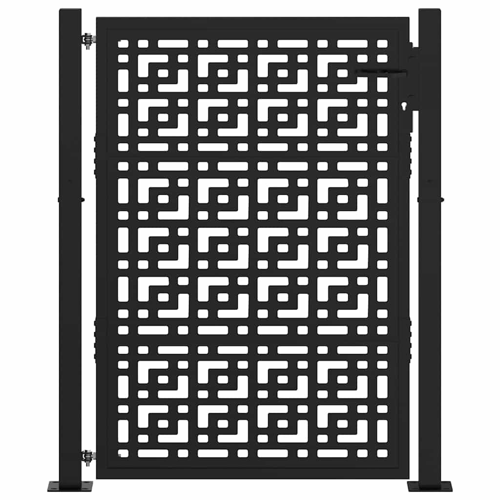 Cancello VidaXL con design a croce 100x125 cm in acciaio nero