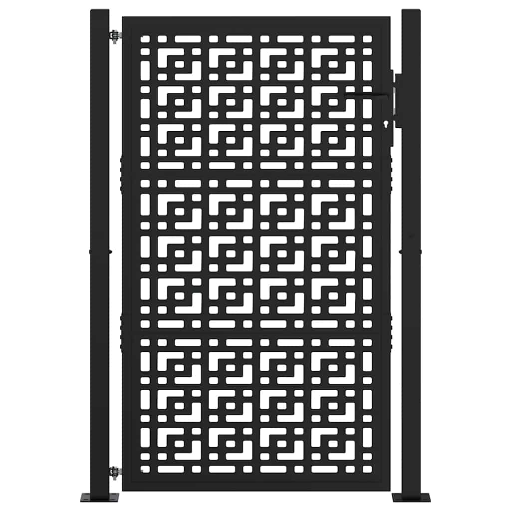 Cancello VidaXL con design a croce 100x150 cm in acciaio nero