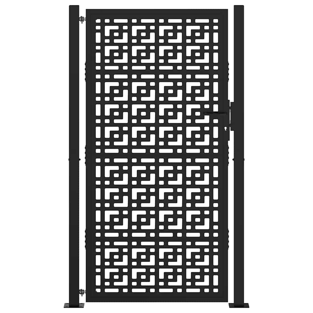 Cancello Vidaxxl con design a croce 100x175 cm acciaio nero
