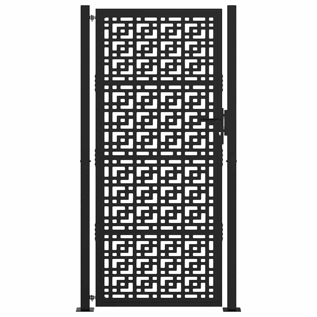 Cancello Vidaxxl con design a croce 100x200 cm in acciaio nero