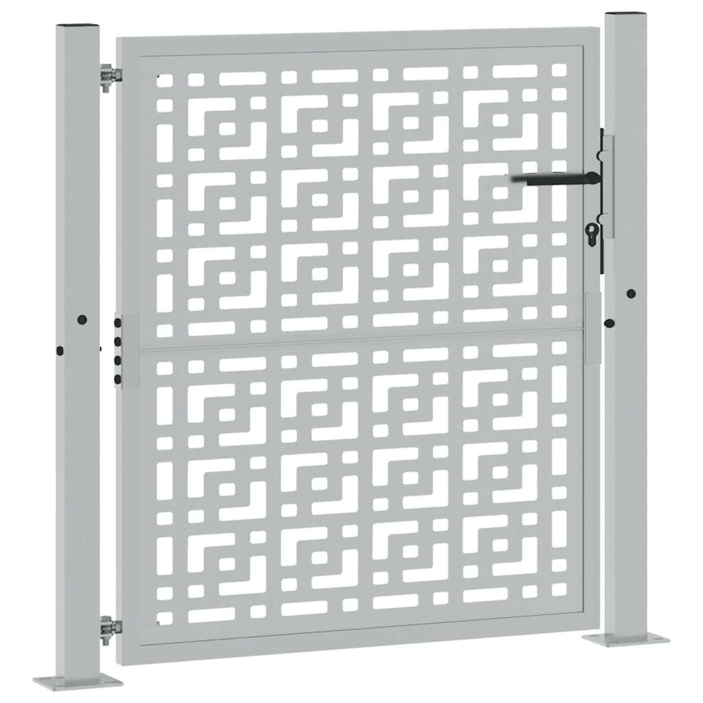 Vidaxl poort met kruisontwerp 100x100 cm weervast staal