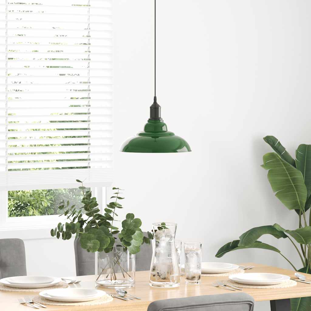 Vidaxx lámpara colgante regulable en altura e27 ø31 cm metal verde brillo