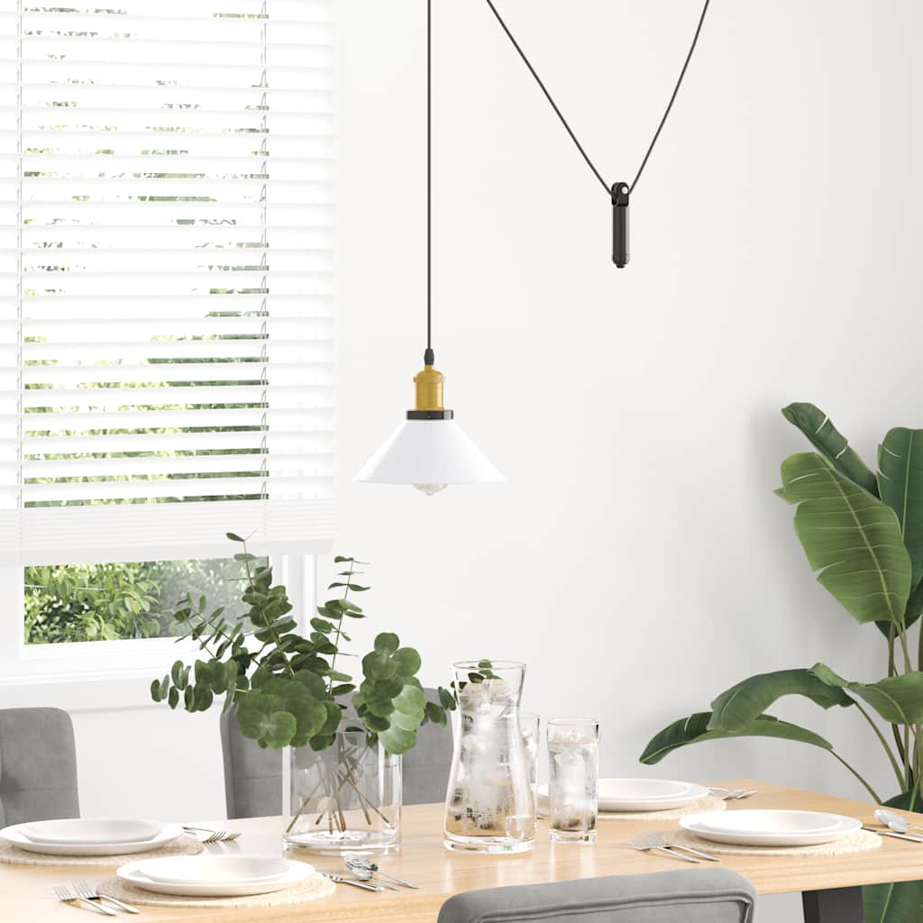 Lampada a sospensione Vidaxx regolabile in altezza e27 ø22 cm in metallo bianco lucido