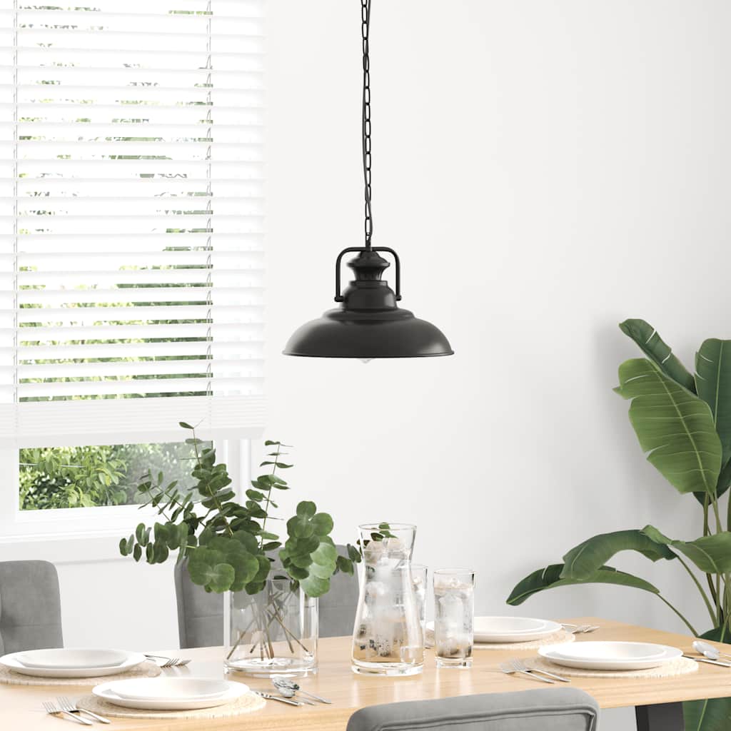 Lampada a sospensione VidaXL E27 ø 31 cm ferro nero