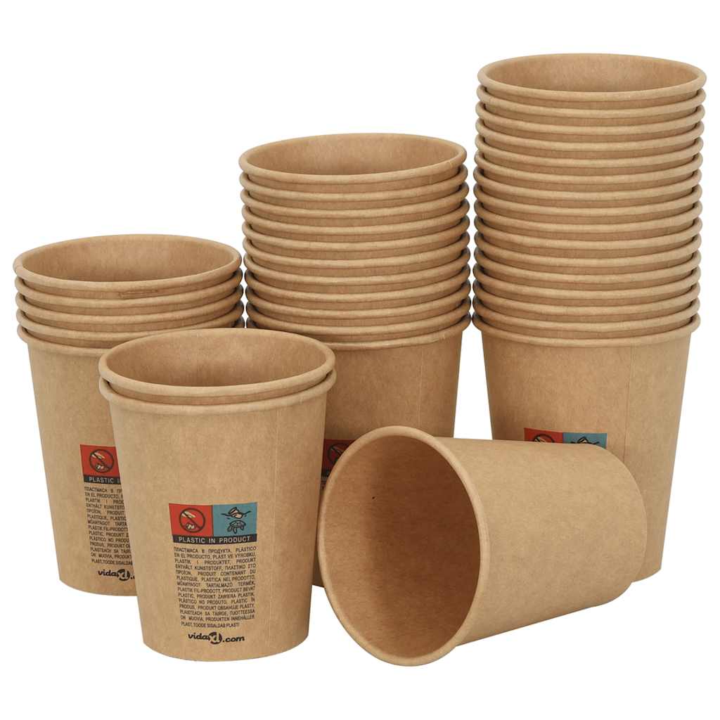 Vidaxl Paper Coffee Tazze 1000 pezzi 8oz 200 ml marrone