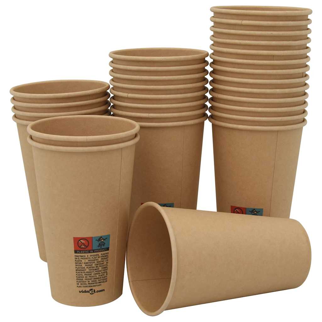 Vidaxl Paper Coffee Cazs 1000 ST 16oz 400 ml de marrón