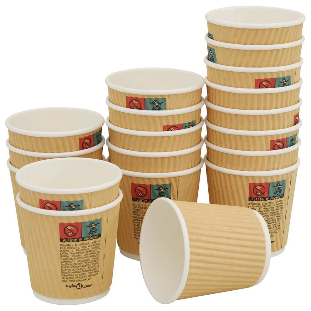 Vidaxl Paper Coffee Cazs 1000 PCOZ 100 ml de marrón