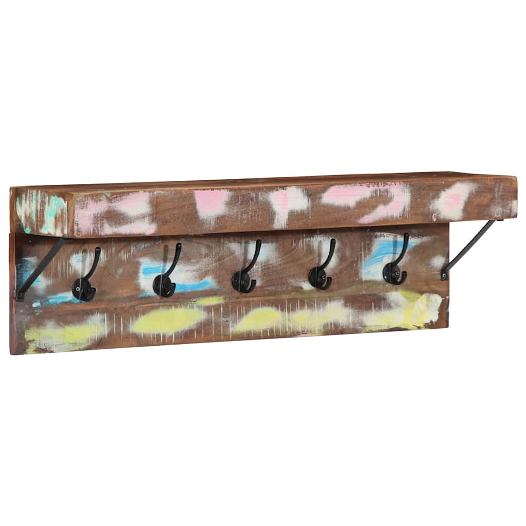 Vidaxx perchero con estante marrón 73 x 19 x 23 cm madera maciza reciclada
