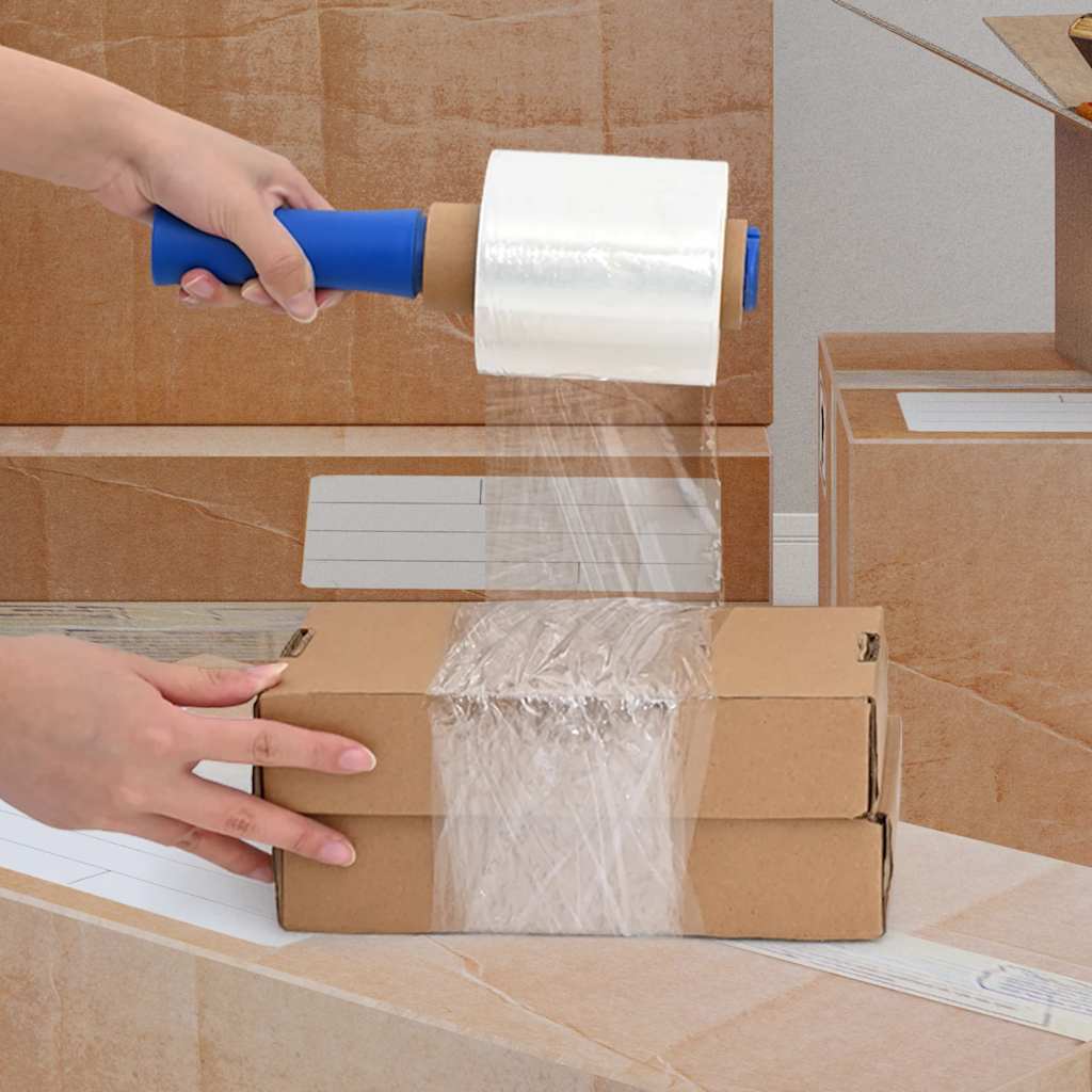 VidaXL film estirable con asa 10uds transparente 23 μm 10 cm x 150 m