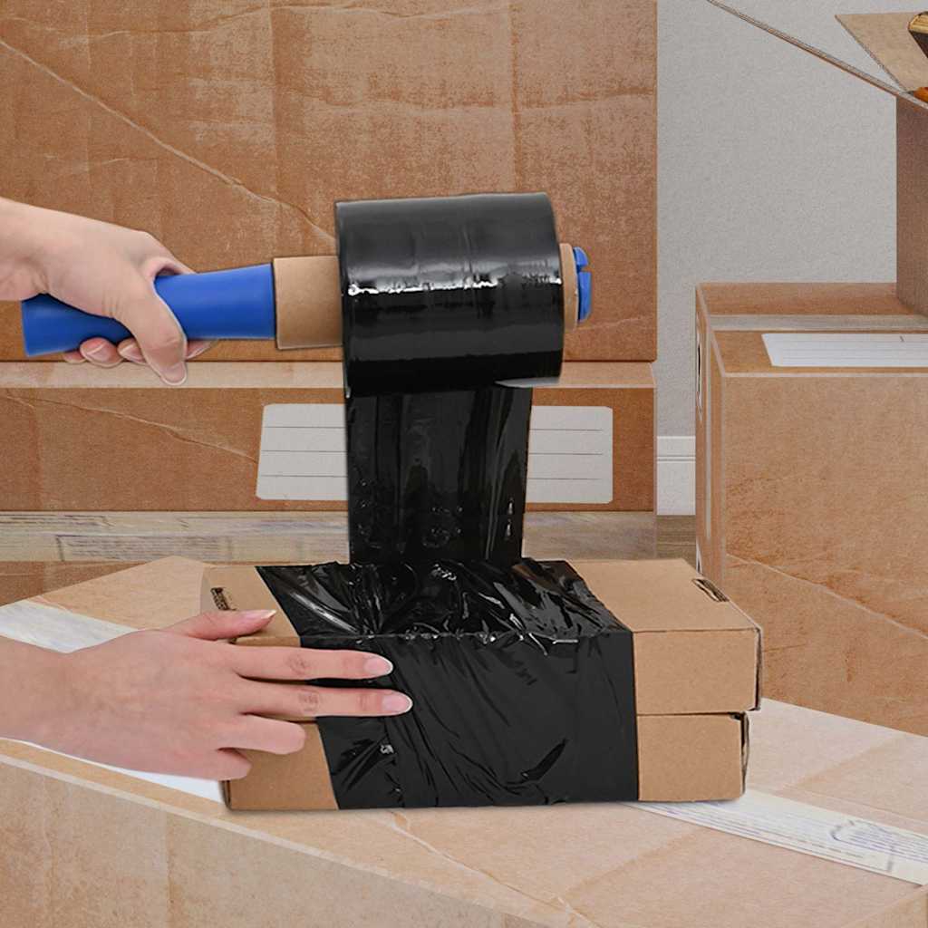 Pellicole estensibili VidaXL 50 pezzi neri 23 µm 10 cm x 150 m