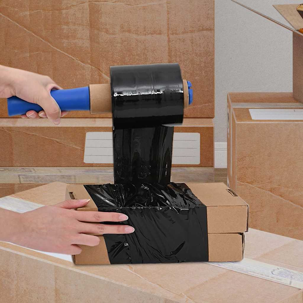 Pellicole estensibili VidaXL 10 pezzi nero 23 µm 10 cm x 300 m
