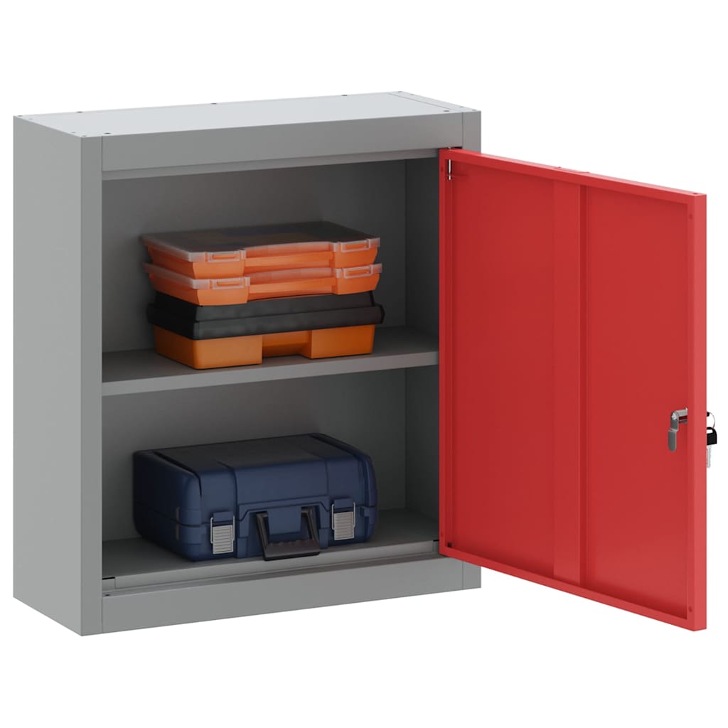 Vidaxl gereedschapskast met plank rood en grijs 50 x 20 x 55 cm