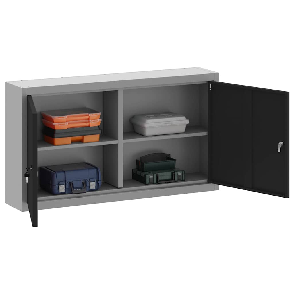 Armadio portautensili Vidaxxl con ripiano nero e grigio 50 x 20 x 55 cm