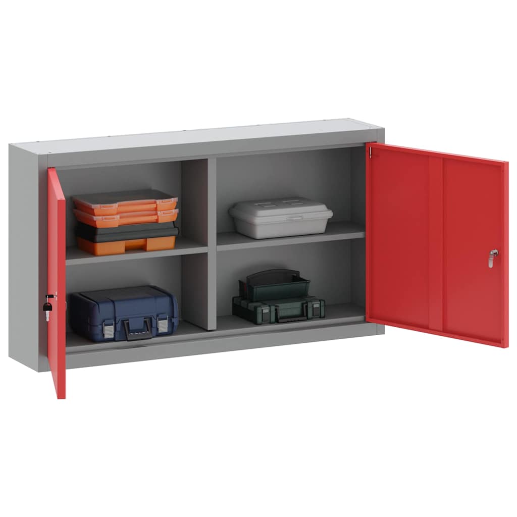Armadio portautensili Vidaxx con ripiano rosso e grigio 50 x 20 x 55 cm