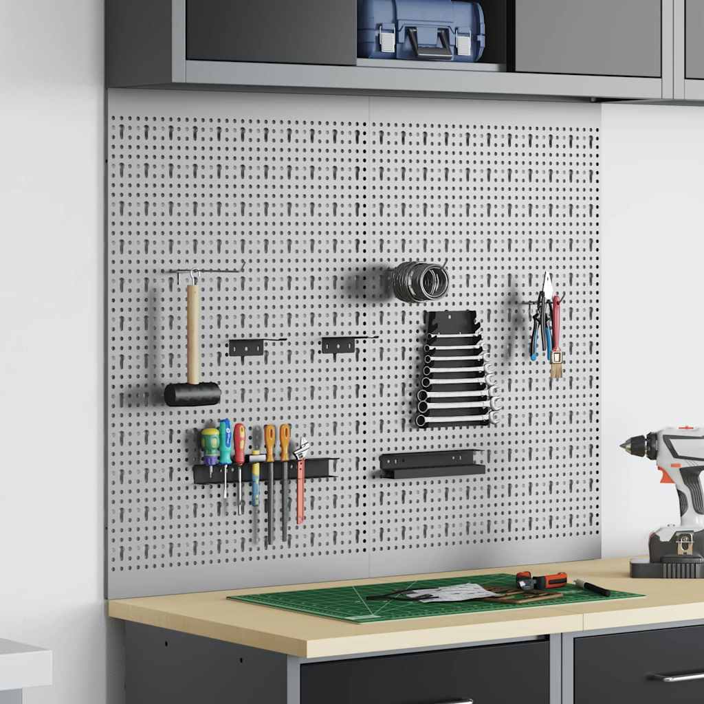 Pannello da parete Vidaxxl Tools 2 pezzi grigio 100 x 1 x 80 cm