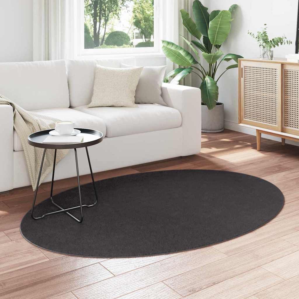 Alfombras vidaxl oval huarte antracita 120 x 170 cm 100% poliéster