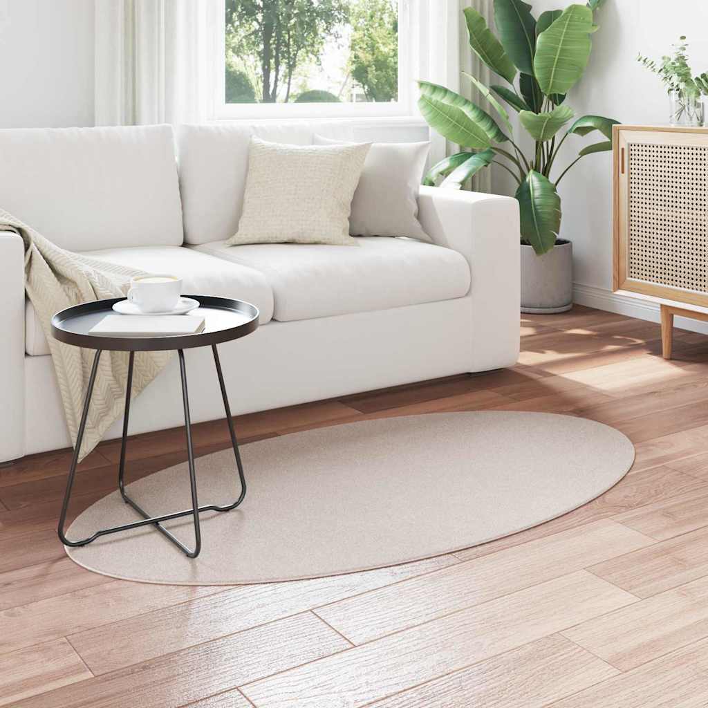 Tappeti Vidaxl ovale huarte sabbia 80 x 150 cm 100% poliestere