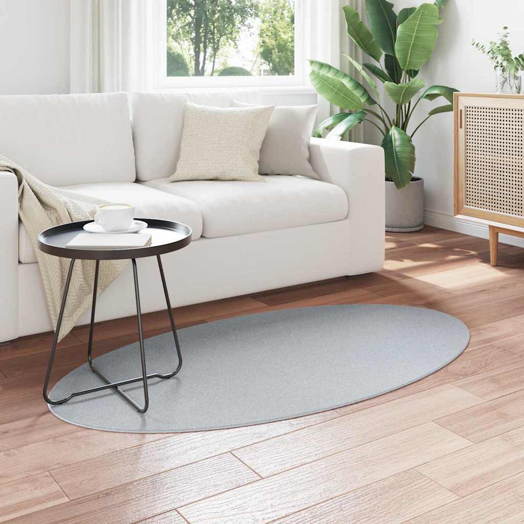 Vidaxl vloerkleden ovaal huarte grijs 80 x 150 cm 100% polyester