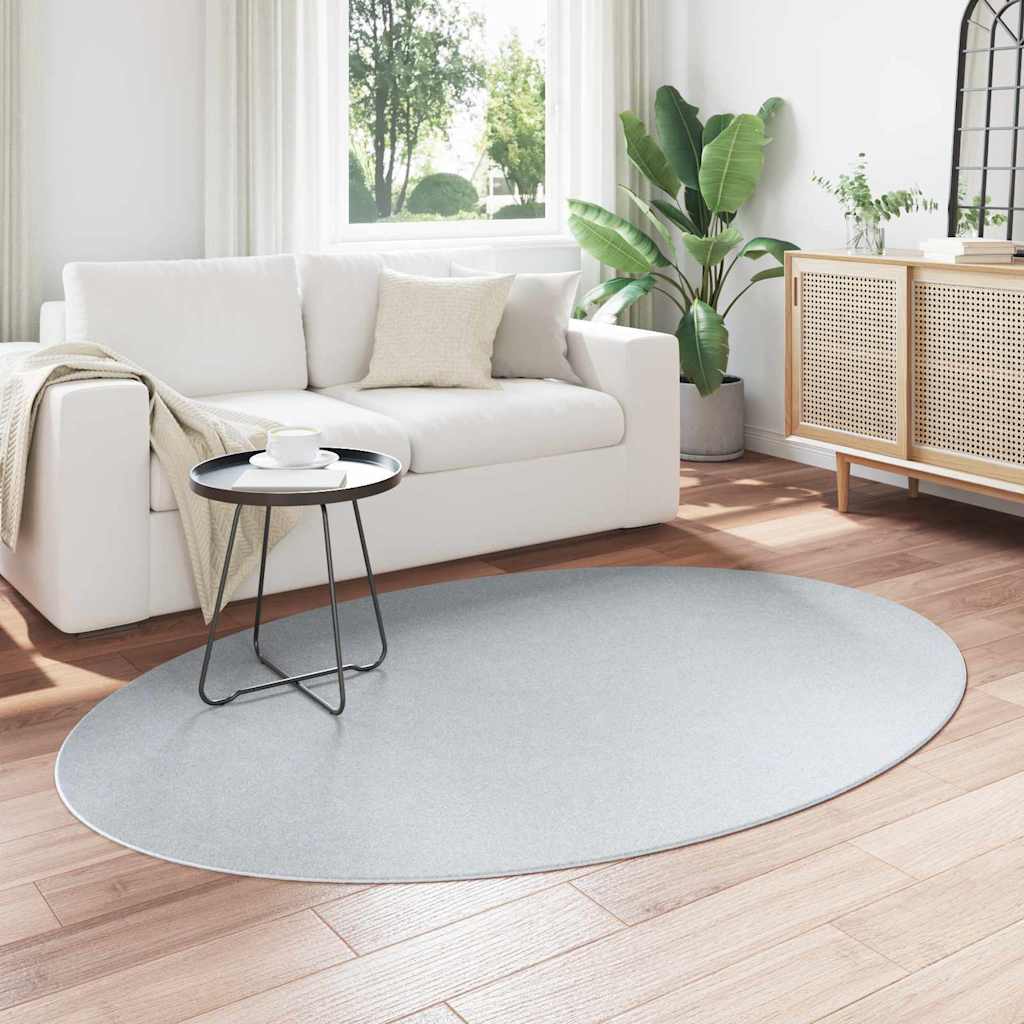 Vidaxl vloerkleden ovaal huarte grijs 140 x 200 cm 100% polyester