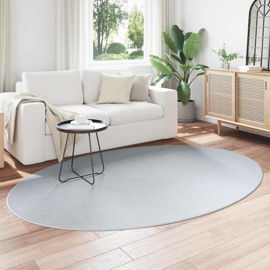 Vidaxl vloerkleden ovaal huarte grijs 160 x 230 cm 100% polyester