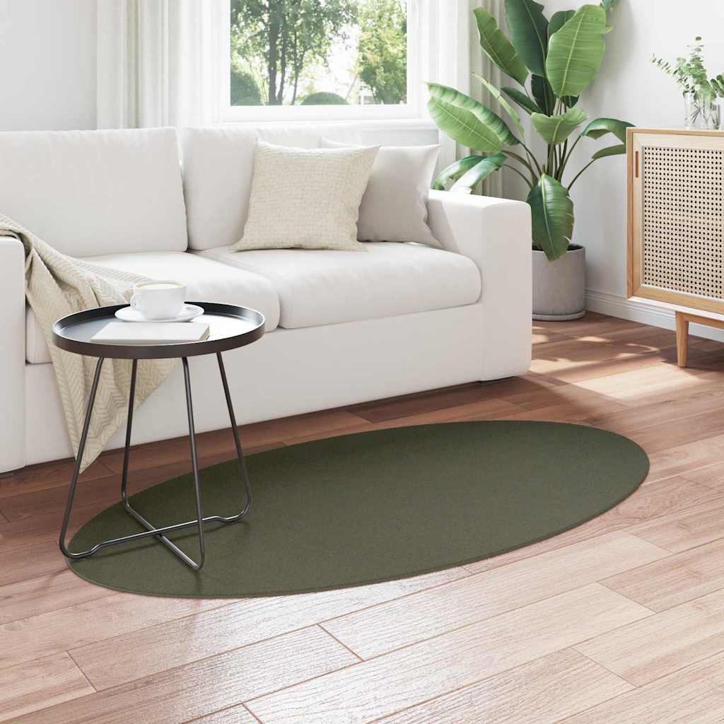 Vidaxl vloerkleden ovaal huarte bosgroen 80 x 150 cm 100% polyester