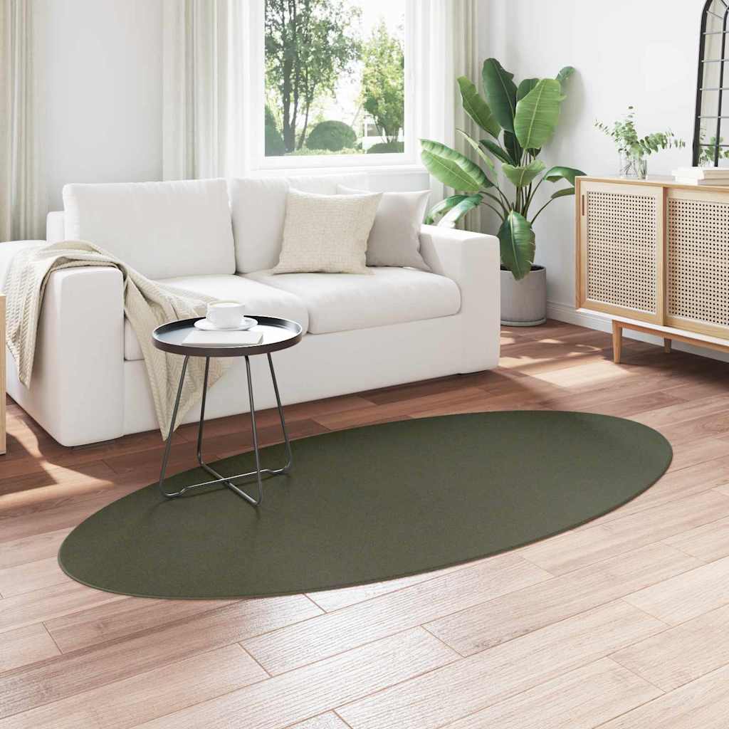Vidaxl vloerkleden ovaal huarte bosgroen 100 x 200 cm 100% polyester