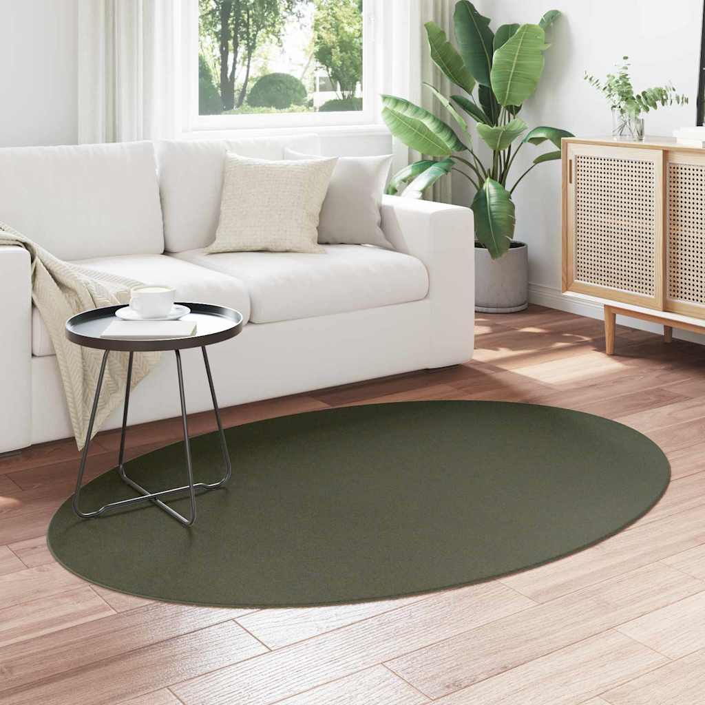Vidaxl vloerkleden ovaal huarte bosgroen 170 x 120 cm 100% polyester