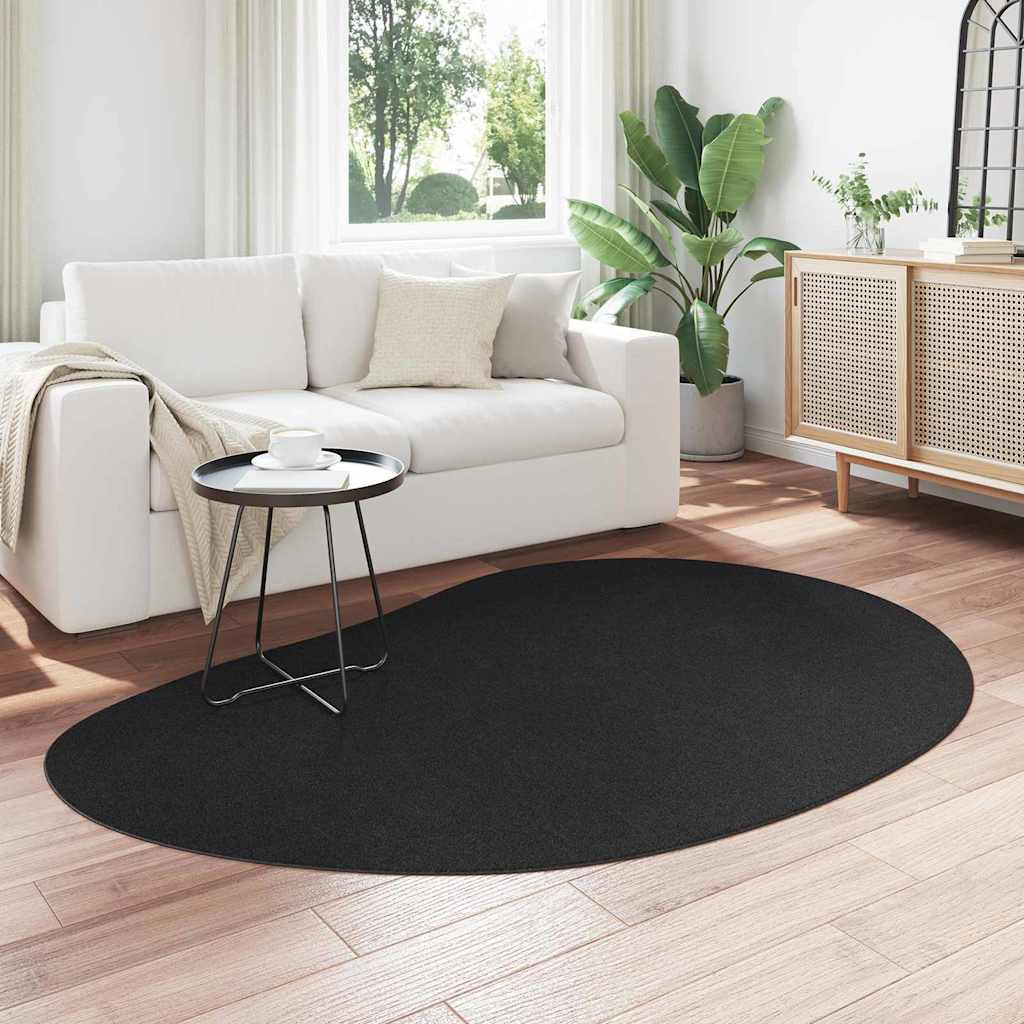 Vidaxl vloerkleden huarte zwart 140 x 200 cm polyester