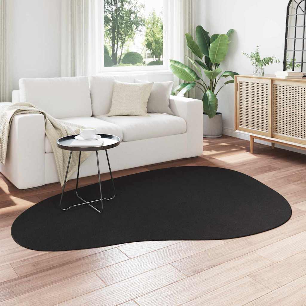 Vidaxl vloerkleden huarte zwart 140 x 200 cm polyester