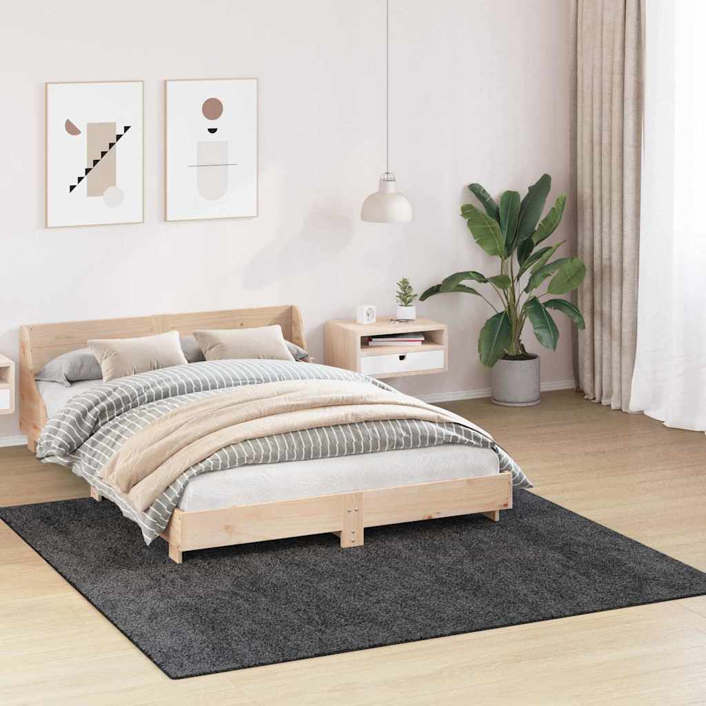 Vidaxx alfombra peluda antideslizante gris oscuro 200 x 200 cm pp