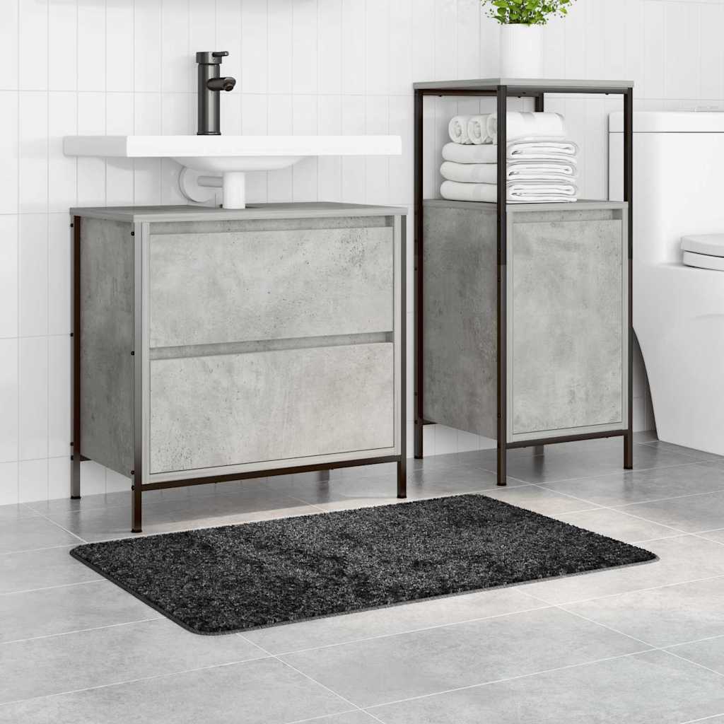 Vidaxl antislip badmat donkergrijs 60 x 90 cm pp