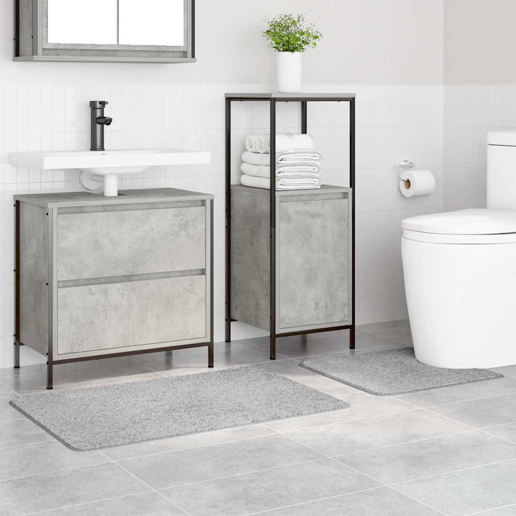 Set tappetini da bagno antiscivolo Vidaxx 2 pezzi grigio pp