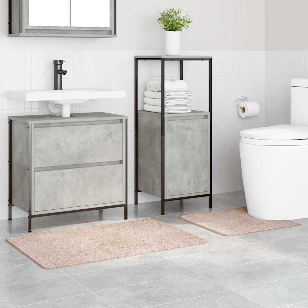 VidaXL set tappetini da bagno antiscivolo 2 pz crema pp