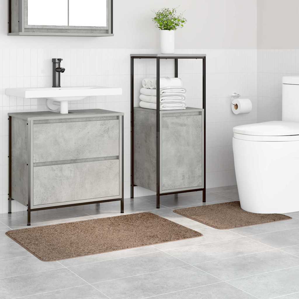VidaXL set tappetini da bagno antiscivolo 2 pezzi marrone pp