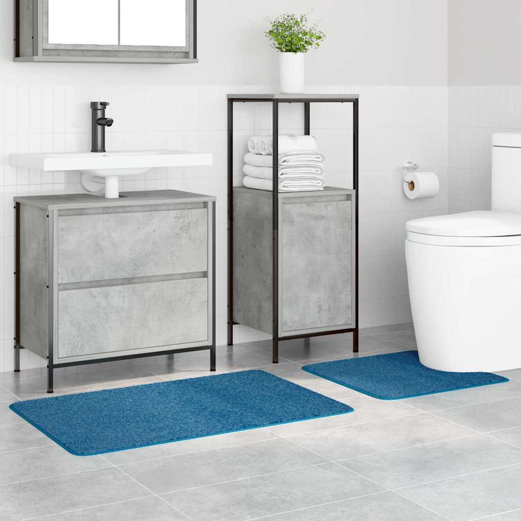 VidaXL set tappetini da bagno antiscivolo 2 pezzi blu pp
