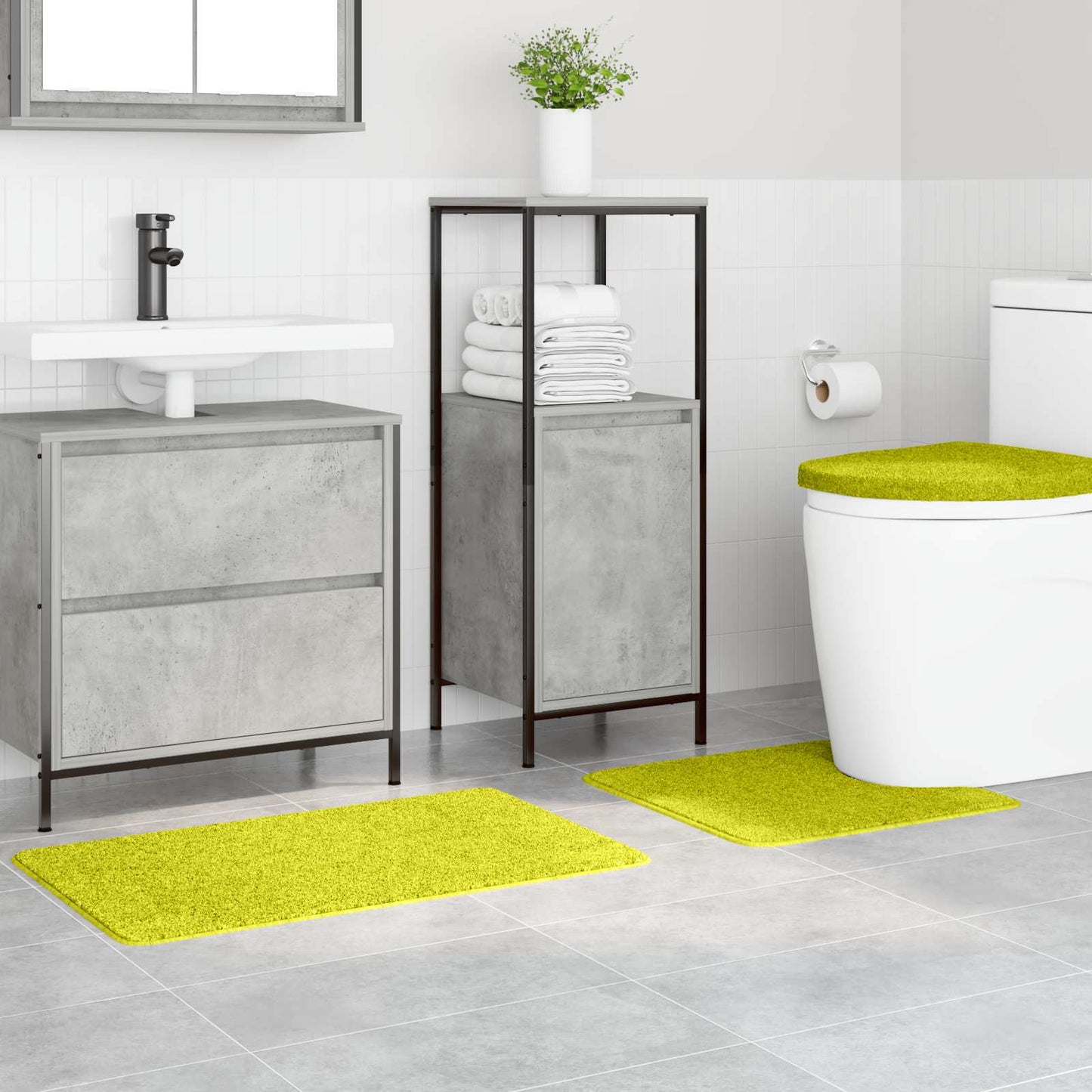 Vidaxx tappetini da bagno antiscivolo set 3 pz verde pp