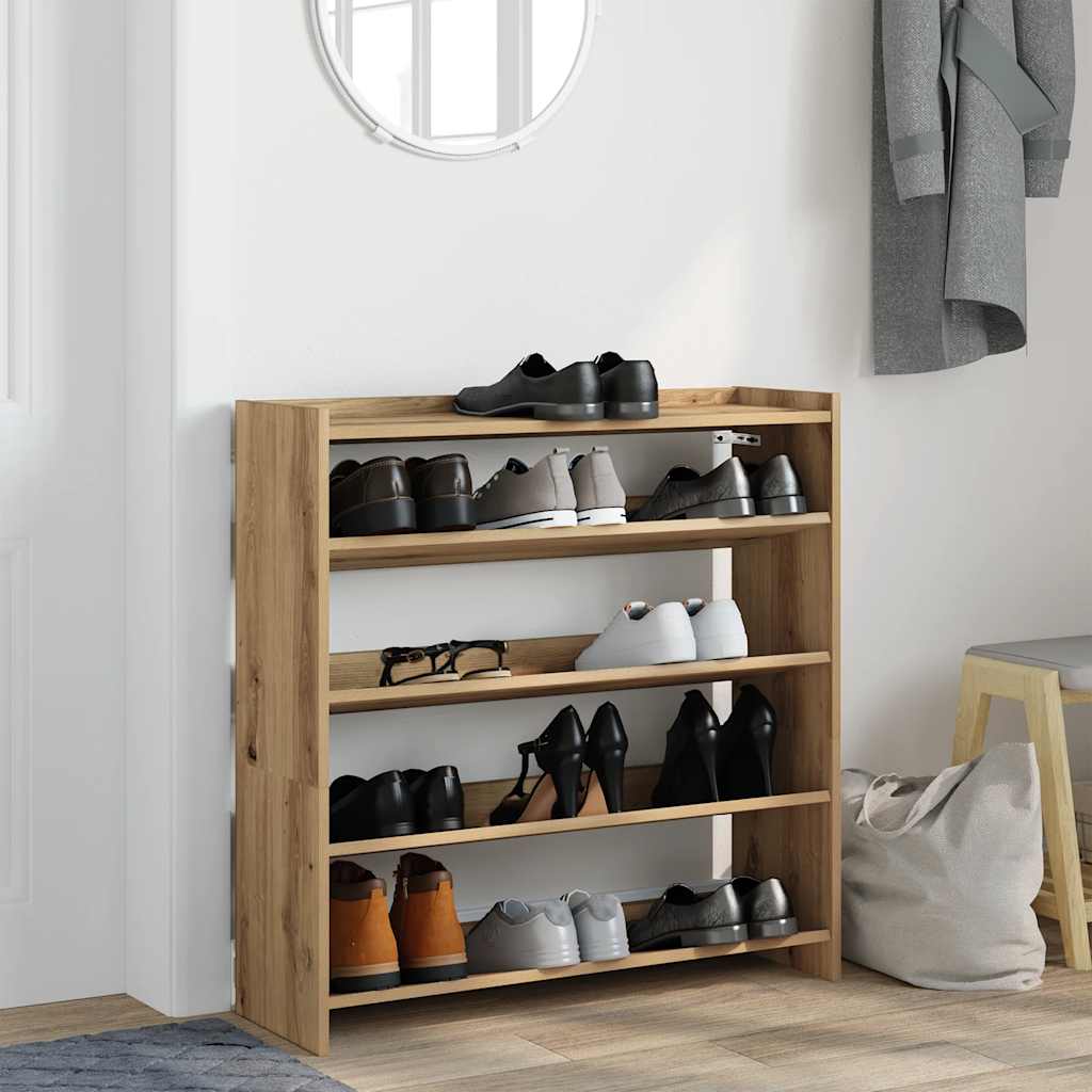 Vidaxl Shoe Rack 80x25x81 cm Color de roble artesanal procesado