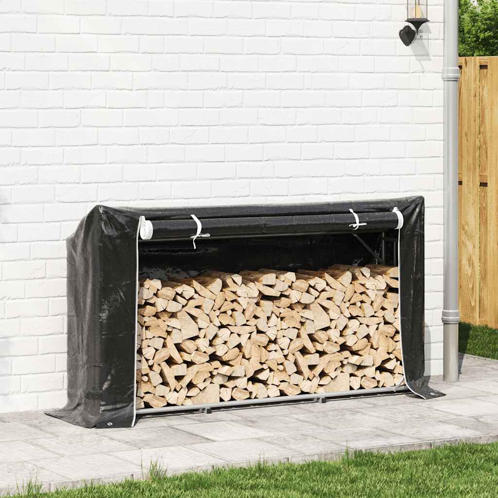 Chimenea de Vidaxl con cubierta de lluvia 200.5x41x110.5 cm de acero