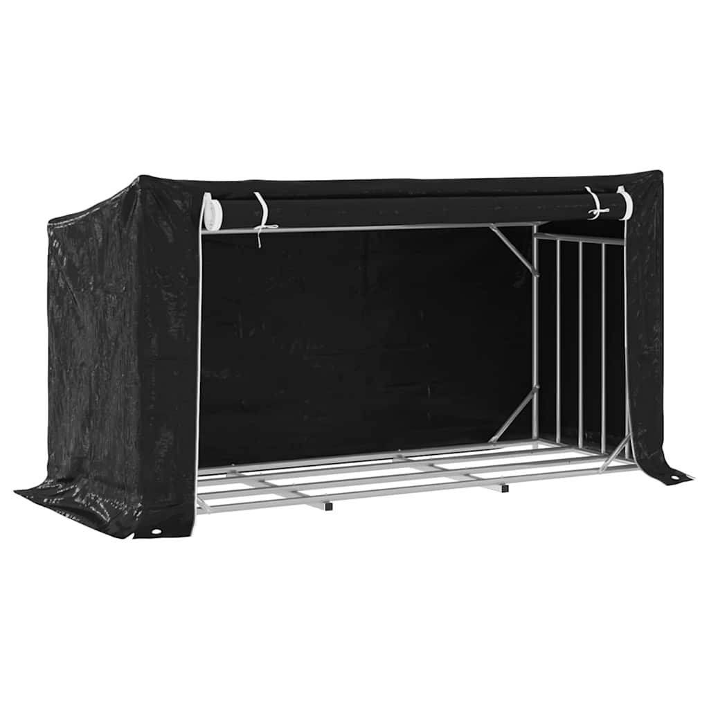 Camino Vidaxl con copertura della pioggia 200.5x80.5x110.5 cm in acciaio