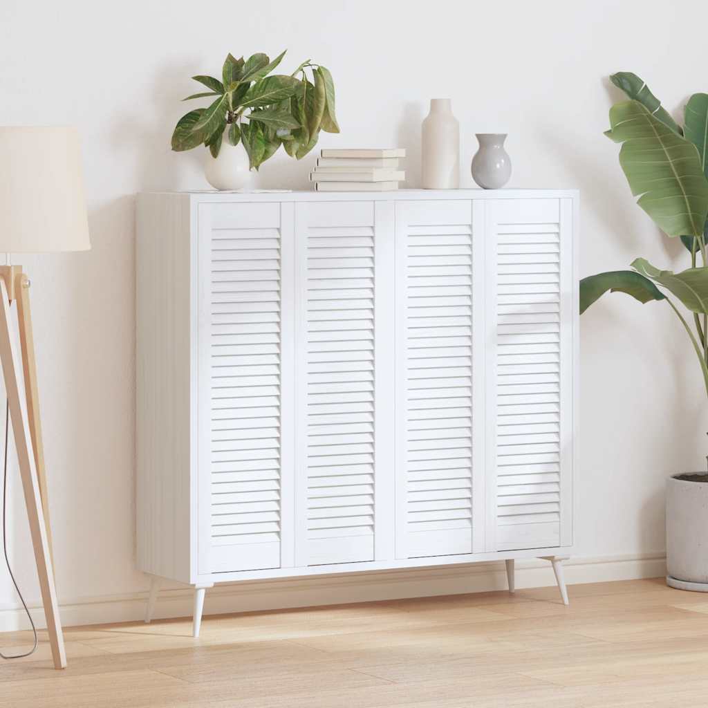 Vidaxl kastdeuren louvredesign 4 st 99x29,5 cm wit
