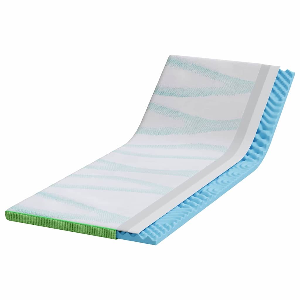 Vidaxl matrastopper wit en groen 80 x 200 cm jacquard stof