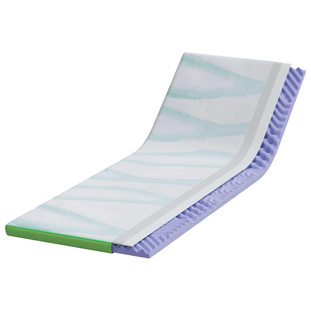 Coprimaterasso Vidaxxl bianco e verde 80 x 200 cm tessuto jacquard