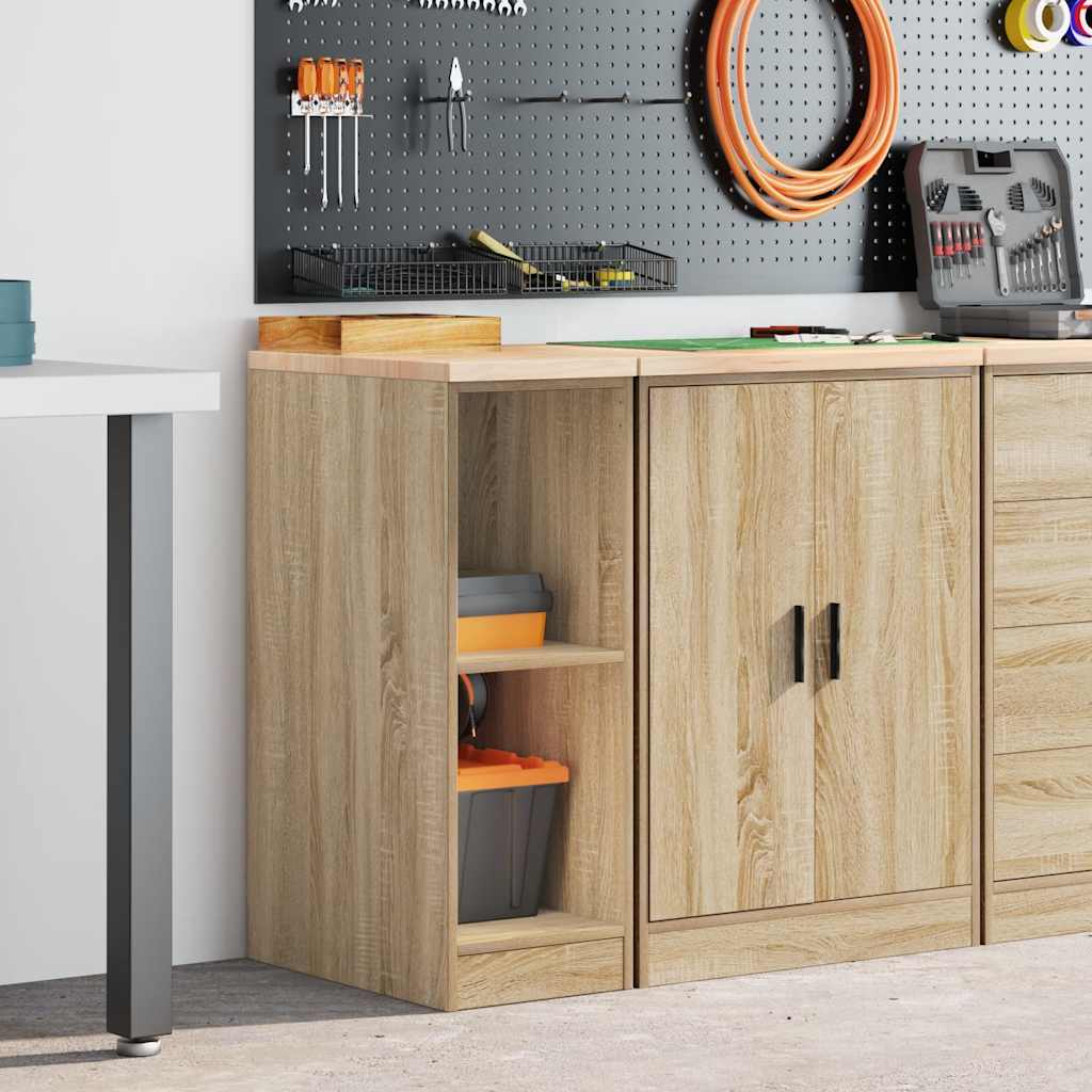 Vidaxl garagekast 30x51x85 cm massief grenenhout sonoma eikenkleurig